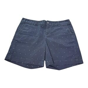 G.H. Bass & Co Navy Polka Dot Chino Shorts Women's Size 10 Stretch Casual